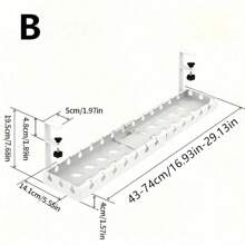 1 件装桌下线缆管理托盘，可扩展坚固钢制桌下线缆隐藏槽，金属电源插线板线缆固定器 - 彩色 - 查看 11