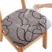 Stretch Non-Slip Soft Washable Dining Chair Covers Set Of 4, Yellow Cushion Slipcovers Kitchen And Dining Room Chairs - 05 - View 1
