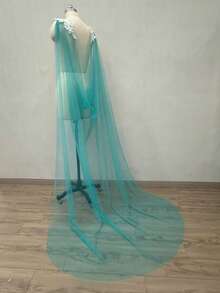 1 件白色蕾丝新娘披肩，婚礼配饰，蕾丝斗篷 200 厘米女士秋装 - 彩色 - 查看 23