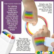 1 套彩虹脸部彩绘套装，节日骄傲旗人体彩绘，适合派对和节日 - 易于涂抹和清洁，狂欢节/狂欢节/化妆舞会