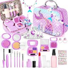 Girls Toys Pretend Makeup, Makeup Set Mermaid Handbag, Toddler Makeup Set Pretend Play Makeup Toys, Gift Toys For Girls Aged 3 4 5 6+,Not Real Makeup