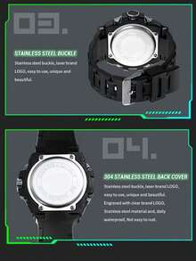 1pc Multifunctional Waterproof Sports Electronic Watch With Dual Display, Suitable For Daily Wear, Great Gift Option - one-size - View 8