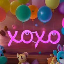 XOXO LED Neon Sign Light, Battery Or USB Powered, Decorative Fairy Night Light For Party, Holiday, Birthday, Wedding, Bedroom, Bar - Pink - View 9