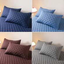 Funda de almohada impermeable, sin almohadas, 3 tipos de Jacquard, funda de almohada de 48x74cm para dormitorio, funda de almohada para el hogar - Azul - Ver 1