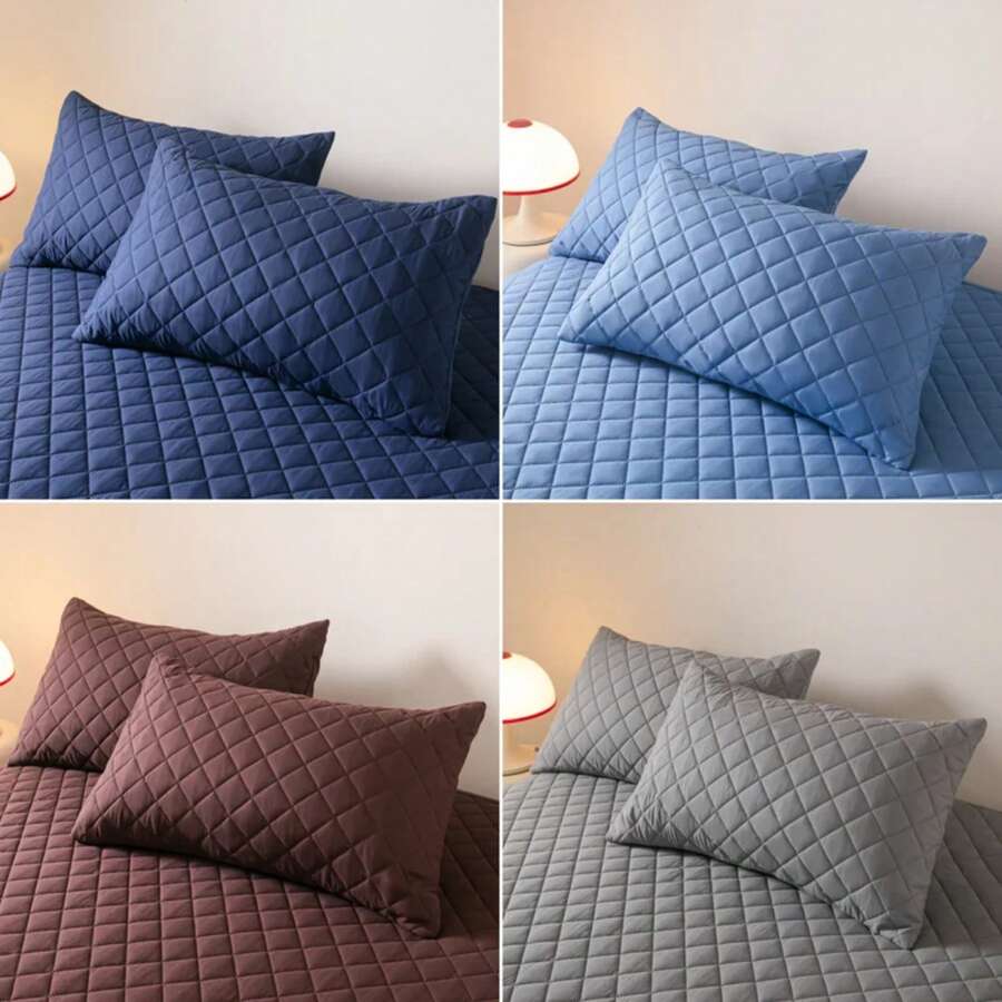 Funda de almohada impermeable, sin almohadas, 3 tipos de Jacquard, funda de almohada de 48x74cm para dormitorio, funda de almohada para el hogar - Azul - Ver 1