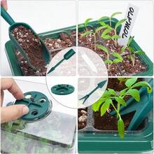 5Sets Seed Starter Tray With Grow Light, Elevated Seedling Starter Trays Kits With Adjustable Humidity Domes And Clear Cell Tray For Greenhouse Seeds Growing Starting