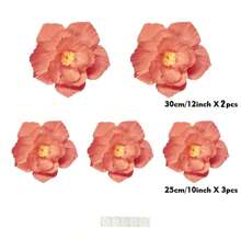 Set de 12 flores de papel, 12 pulgadas (30 cm) + 10 pulgadas (25 cm) + 8 pulgadas (20 cm), flores de papel crepé para decoración de bodas, fiestas, despedida de soltera, carnaval, cumpleaños, decoración de paredes de jardín de infancia