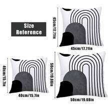 MEMNUN 4 件黑白波西米亚几何图案印花抱枕套 [无枕芯]，17.7*17.7 英寸 (45*45 厘米)/19.69*19.69 英寸 (50*50 厘米)/15.75*15.75 英寸 (40*40 厘米)，[单面印刷]，简约现代涤纶靠垫套，适用于沙发、床、客厅、卧室、汽车、办公室、酒店装饰，是送给家人和朋友的完美礼物，四季皆宜 - 彩色 - 查看 4