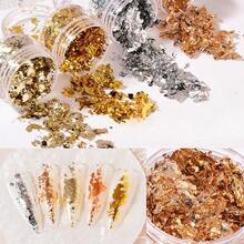 Gold Foil Nail Art Accessories, Gold Foil Fragments Decorative Stickers Sequins - Nhiều màu - Xem 6