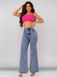 Women Jeans - Light Blue Jeans - View 2