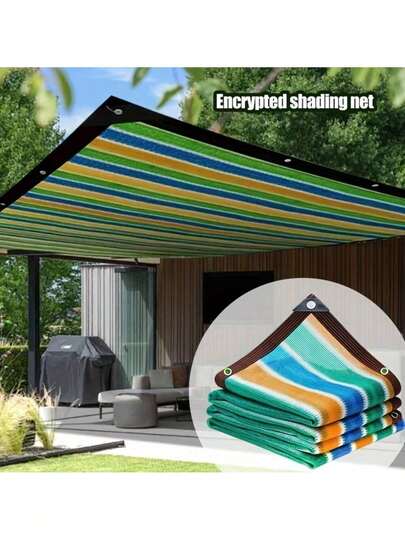 1 pieza de red de sombra colorida y de alta densidad y transpirable - Toldo de sombra de plástico para exteriores para patio, picnic, carport, jardín, balcón y pasillo
