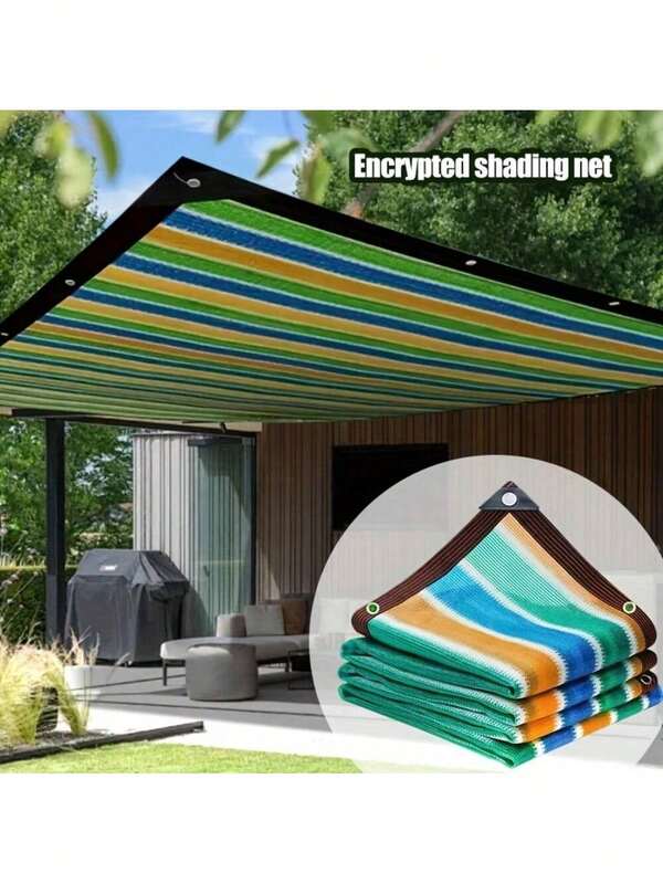 1 pieza de red de sombra colorida y de alta densidad y transpirable - Toldo de sombra de plástico para exteriores para patio, picnic, carport, jardín, balcón y pasillo
