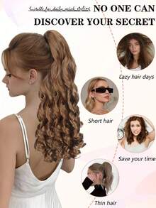 18 Zoll wellige Pferdeschwanz-Haarverlängerung mit Klammer, synthetische Fasern, natürlich weich und flauschig, Pferdeschwanz-Haarteil für täglichen Gebrauch von Frauen