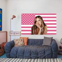 Tate McRae Flag Tapestry Polyester 90g Printed Wall Hanging For College Dorm, Bedroom, Living Room, Home Decor, Beautiful Art Tapestry, Ideal Holiday Gift - Multicolor - View 5