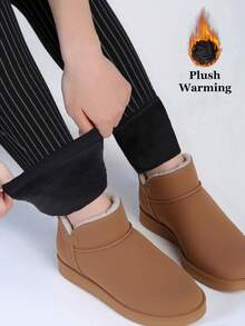 Women's Thermal Lined Black Leggings, European And American Fashion Casual Minimalist Line Pattern All-Over Print, Elegant Stretchy Skinny Pants For Home, Workout, Yoga, Gym, Running, Outdoor Walking, Party, Gift