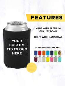 Customized Insulated Can Drink Holder - Can Print Personalized Logos And Text. Customized Christmas Can Drink Holder, Foldable Design, Printed With Logos And Text. Perfect For Halloween, Christmas And Holiday Party Decorations And Gifts. Suitable For Parties, Picnics And Outdoor Activities. Colorful Text Options Available. Party And Picnic Essential. Holiday Theme Design. Suitable For Beer, Soda And Other Beverages., Wedding Favors - Multicolor - View 8