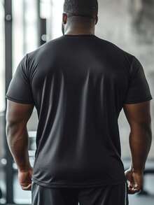 Męska koszulka z krótkim rękawem w dużym rozmiarze, z nadrukiem z napisem "fitness" na Dzień Świętego Patryka, odpowiednia do uprawiania sportów na świeżym powietrzu, dojazdów do pracy, randek, wyjść do restauracji i innych formalnych/nieformalnych okazji – okrągły dekolt, krótki rękaw, dopasowany krój do ćwiczeń siłowych, podkreślający męską sylwetkę – wykonana z elastycznego włókna poliestrowego, miękka i oddychająca – nadaje się do prania w pralce – idealny prezent dla mężczyzn - Czarne - Zobacz 2