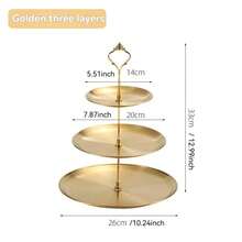 3pcs/4pcs European Style Multi-Tier Cake Stand (Includes 2/3 Trays + 1 Stand), Suitable For Daily Use, Can Hold Snacks And Fruits, Widely Used For Tea Parties And Gatherings Decoration, Also Fits Cupcakes, Donuts, Fruits, Kitchen Supplies, Christmas Gift - Gold - View 10