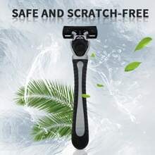 6-Layer Manual Shaving Razor, European & American Style, Suitable For Men & Women, Provides Smooth Shaving Experience With Anti-Slip Strip, Applicable For 10 Occasions, Essential Tool For Daily Shaving And Hair Removal
