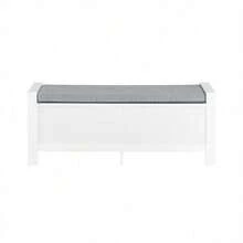 SoBuy FSR74-W, 2 Drawers Shoe Bench Shoe Rack Shoe Cabinet Hallway Storage Bench With Seat Cushion - 白色 - 查看 4