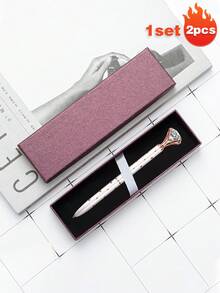 Diamant-Kugelschreiber mit großem Kristall, glänzendem Metallkörper, Rosegold Gästebuch Unterschriftspen, Hochzeitsdekoration, Brautdekoration, Junggesellinnenabschied Zubehör, Hochzeitstischdekoration. Goldene Diamant-Kugelschreiber, Bling Diamant Edelstein Stift Dekor Geschenke für Frauen, Brautjungfern, Kollegen - Verschiedenfarbig - Übersicht 33