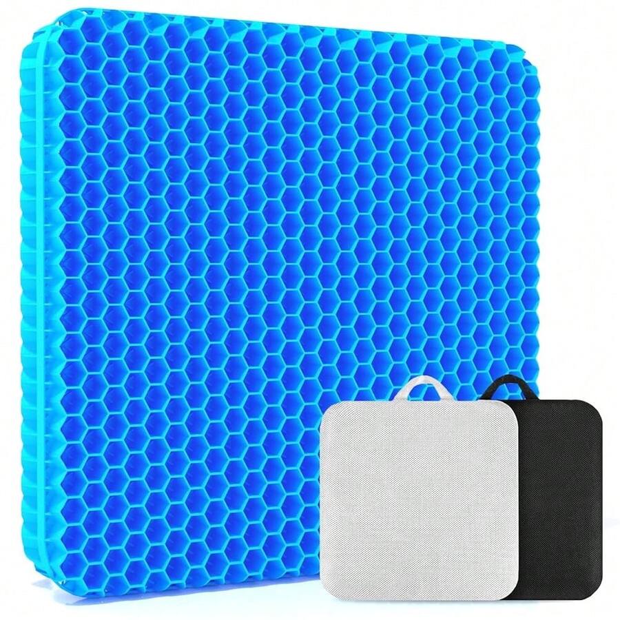 19.7" Gel Seat Cushion, Super Large & Thick Office Chair Cushion For Long Sitting - Back Hip Tailbone Pain Relief Cushion, Egg Seat Cushion Desk Chair Pads For Cars Wheelchair - Fits Up To 350 Lbs-222684 - BlueMedium - 查看 1