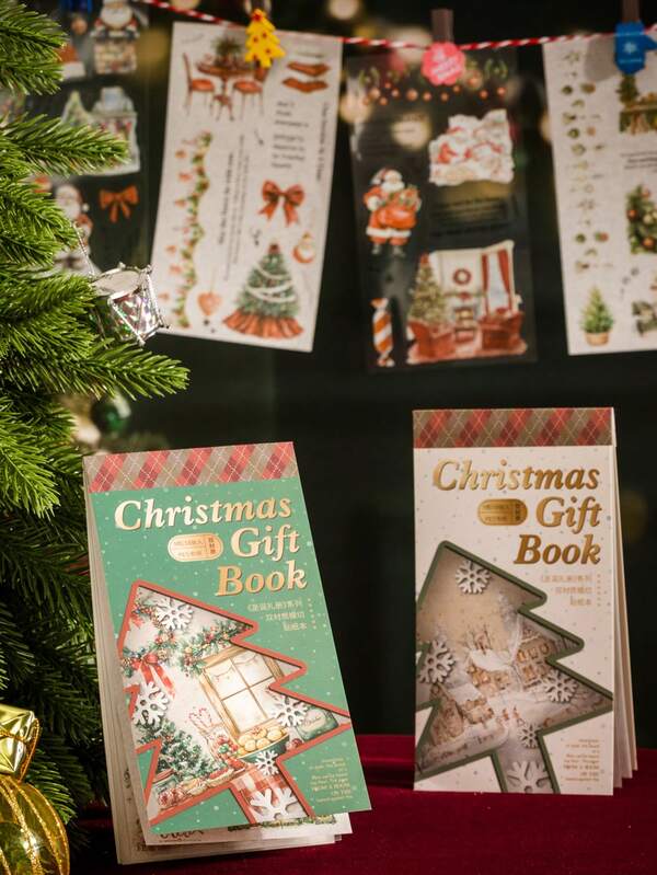 18 adesivos recortados com tema de Natal, material duplo, adequados para scrapbooking, presentes, escritório, casa, etiquetagem, etiquetas, sala de aula, brinquedos, agenda de estudantes, decoração vintage criativa faça você mesmo