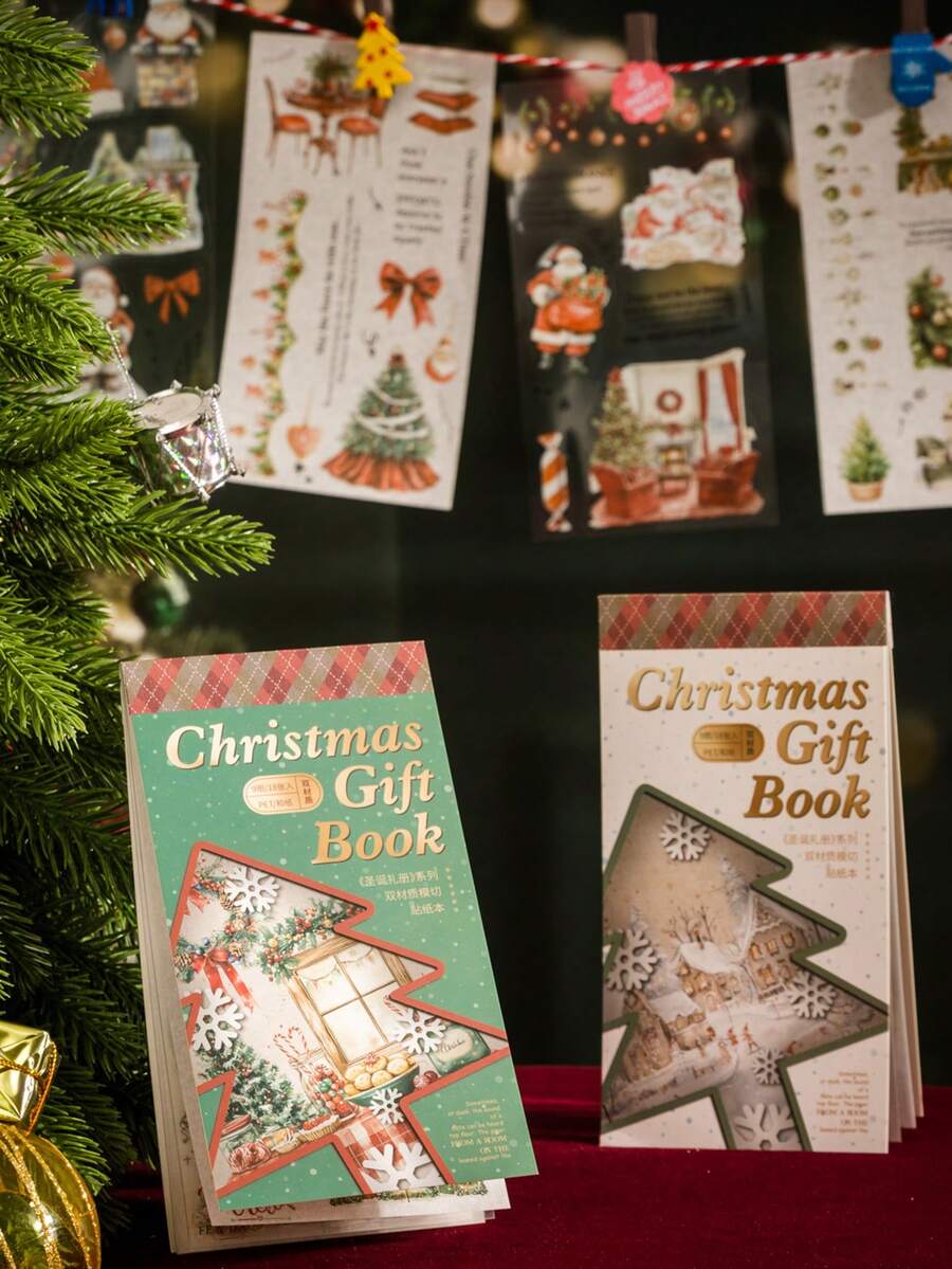 18 adesivos recortados com tema de Natal, material duplo, adequados para scrapbooking, presentes, escritório, casa, etiquetagem, etiquetas, sala de aula, brinquedos, agenda de estudantes, decoração vintage criativa faça você mesmo