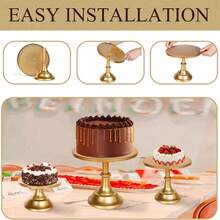 6PCS Modern Cake Stand Set Dessert Table Display Cake Holders Round Cake Pedestals With Cupcake Risers Anniversaries Wedding Birthday Party Supplies - 金色 - 查看 8