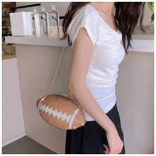 Rugby Chain Women's Bag With Diamond-Encrusted Craft Party Banquet Bag Exquisite Clutch Bag Can Be Carried Across One Shoulder - 金色 - 查看 3
