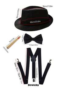 D EXCEED 3/4/5/8件套 1920年代男士帽子、领结和吊带，复古配饰，适用于主题宴会、复古舞会、服装嘉年华、周年庆典和戏剧表演 - 彩色 - 查看 7