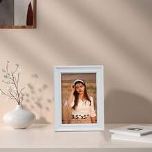 1 pieza/4 piezas Marco de fotos decorativo retro blanco europeo, decoración de pared, muestra fotos de 3.5x5", 4x6", 5x7", 6x8", 8x10", horizontal o vertical para mesa o pared, adecuado para dormitorio, sala de estar, regalo ideal para Halloween, Navidad, Año Nuevo (se incluye papel fotográfico al azar)