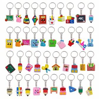 20/24/30/36/40pcs Assorted Cartoon Pencil, Ruler, Cute Writing Board, Calculator, Keychain Stationery Set, Various Shapes & Styles, Suitable For Classroom Prizes, Student Rewards, Back To School Small Gifts