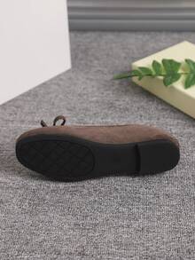 European & American Fashion Ballet Flats For Women, Woven Bow Round Toe Soft Leather Soft Sole Comfortable Slip-On Shoes