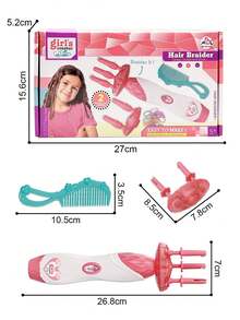 1 套女童自动编发机、DIY 电动编发工具、扭发机编发造型、女童居家玩具编发工具、适合 3-12 岁女童的礼物、生日礼物、完美礼物、圣诞礼物