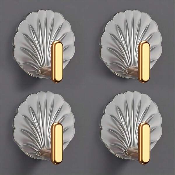 4 Sets Of Non Perforated Hooks With Strong Adhesive Keys, Wall Mounted Clothes, Bathroom Bathroom Doors, And Rear Adhesive