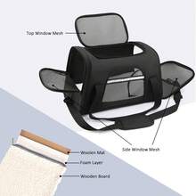 可折叠宠物背包，顶部透气设计，符合航空运输标准，适合体重低于 15 磅的猫咪和小型犬。 - 彩色 - 查看 5