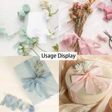 4/3/2/1 Rolls Light Purple, Gradient Purple Handmade Chiffon Silk Ribbon Fringe 4cm X 5m Frayed Edges Ribbons For Wedding Invitations, Bridal Bouquets, Gifts Wrapping Crafts, Holiday Decorations,Valentine's Day Party Supplies, Bouquet Wrapping