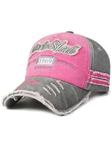 1 szt. haftowana czapka baseballowa z 1969 r., modny, swobodny, kontrastowy wzór, styl unisex i dla par