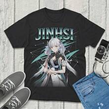 Jinhsi Wuthering Waves Shirt Vintage Streetwear Unique Artistic Featuring Your Favorite Characters!73 - 黑色2 - 查看 1