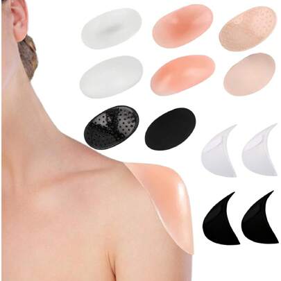 6 Pairs Silicone Shoulder Pads, Multicolor Sponge Shoulder Pads For Women, Anti-Slip Shoulder Push-Up Pads Invisible Breathable Shoulder Enhancer Reusable Shoulder Pad For Daily Use