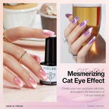 Cat Eye Gel Nail Polish Set, 6 Colors 9D Glassy Cat Eye Glitter Gel Polish Black Red Purple Blue Silver Brown Nail Polish All Seasons With Magnet Soak Off Led DIY Salon Gift-842643 - 全像彩虹貓眼 - 查看 4