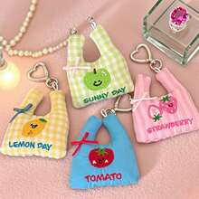 1 件简约可爱多巴胺刺绣便携式钥匙扣吊坠 - 彩色 - 查看 7