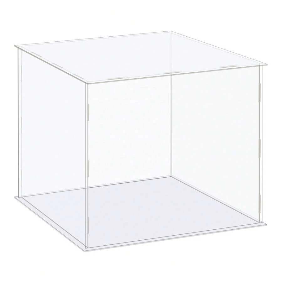 Clear Display Case, Acrylic Box Assemble Dustproof Box Showcase For Collectibles, Crafts - Clear 14.1x14.1x14.1 Inch - View 1