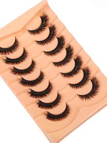 7 Pairs Soft And Fluffy Natural-Looking 3D Faux Mink Eyelashes Makeup Set, False Eyelash Extensions For Lengthening And Volumizing Short Lashes Strip Lashes,Lashes,Eyelashes,Fake Lashes