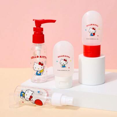 Miniso Juego de viaje portátil de Sanrio Hello Kitty (4 piezas), compacto y ligero para un fácil transporte, ideal para salir y viajar (1 pieza)
