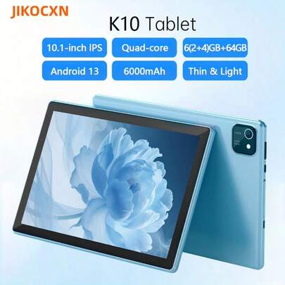 2025 Newest 10 Inch Tablet Android 13 Tablets, Quad-Core Android Tablet With 6(2+4) GB RAM 64GB ROM 1TB Expand, 6000mAh, 4GWiFi, FM, GPS, GMS