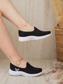 Tenis Cómodos  Deportivo  Casual - Blanco y Negro - Ver 3