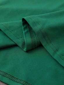Camiseta Masculina Folhas Manga Curta, Camisa Casual Versátil 100%algodao - Verde - Visão 2