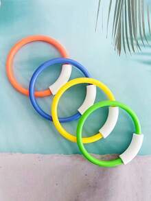 1/2/4 piezas Anillos de buceo que se hunden de colores, juguetes de piscina para diversión en la piscina y la playa - Juguetes vibrantes para el juego acuático, anillos de buceo y entrenamiento de tiburones para aprender a nadar, anillos de buceo, juguetes acuáticos de playa, regalo de Navidad, Halloween (1/2 piezas color aleatorio) - Multicolor - Ver 9